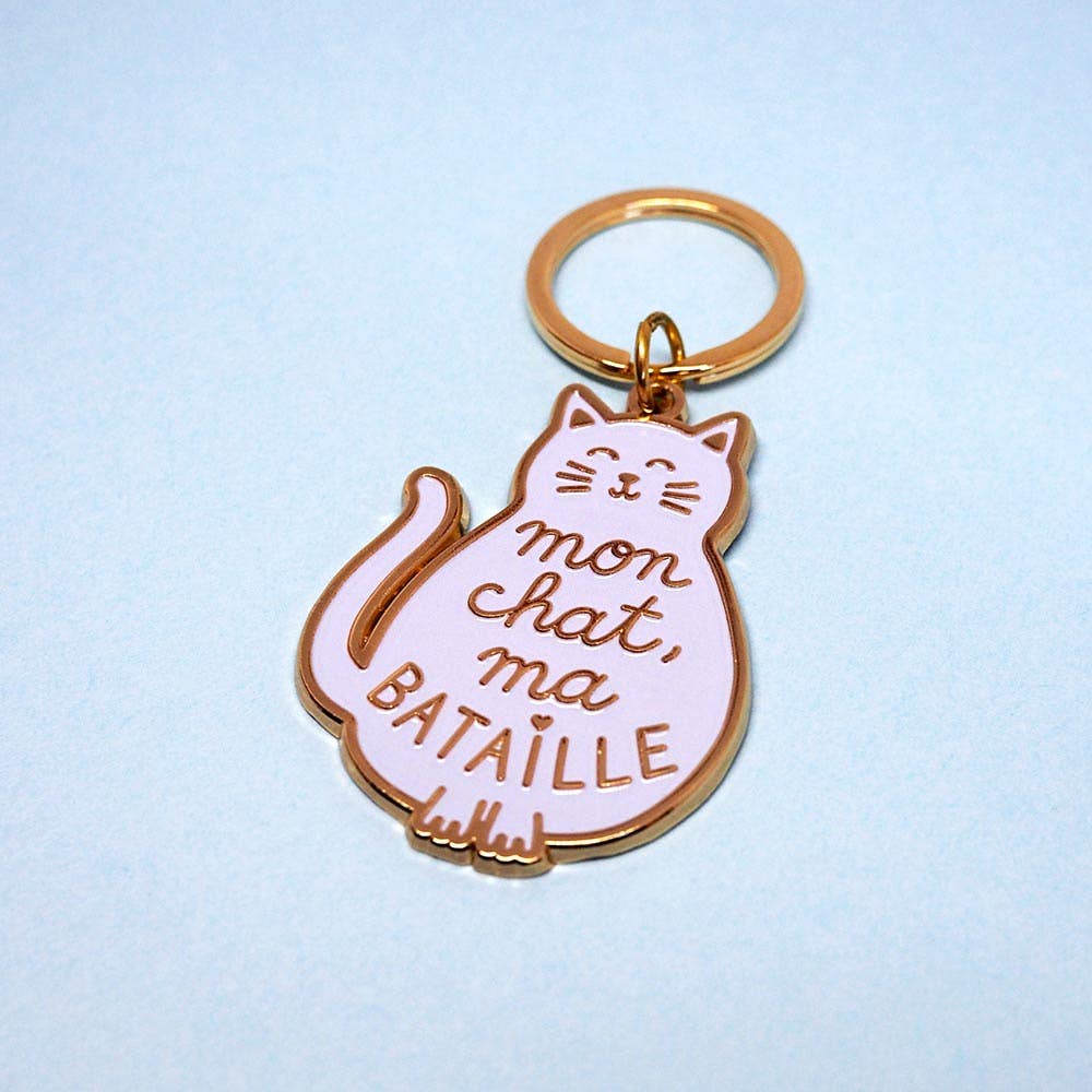 "My Cat, My Battle" Keychain