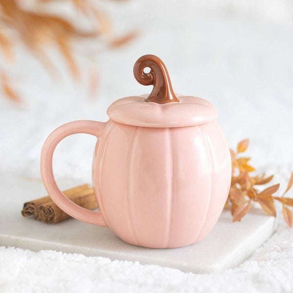 Mug avec couvercle Citrouille Rose d’Automne