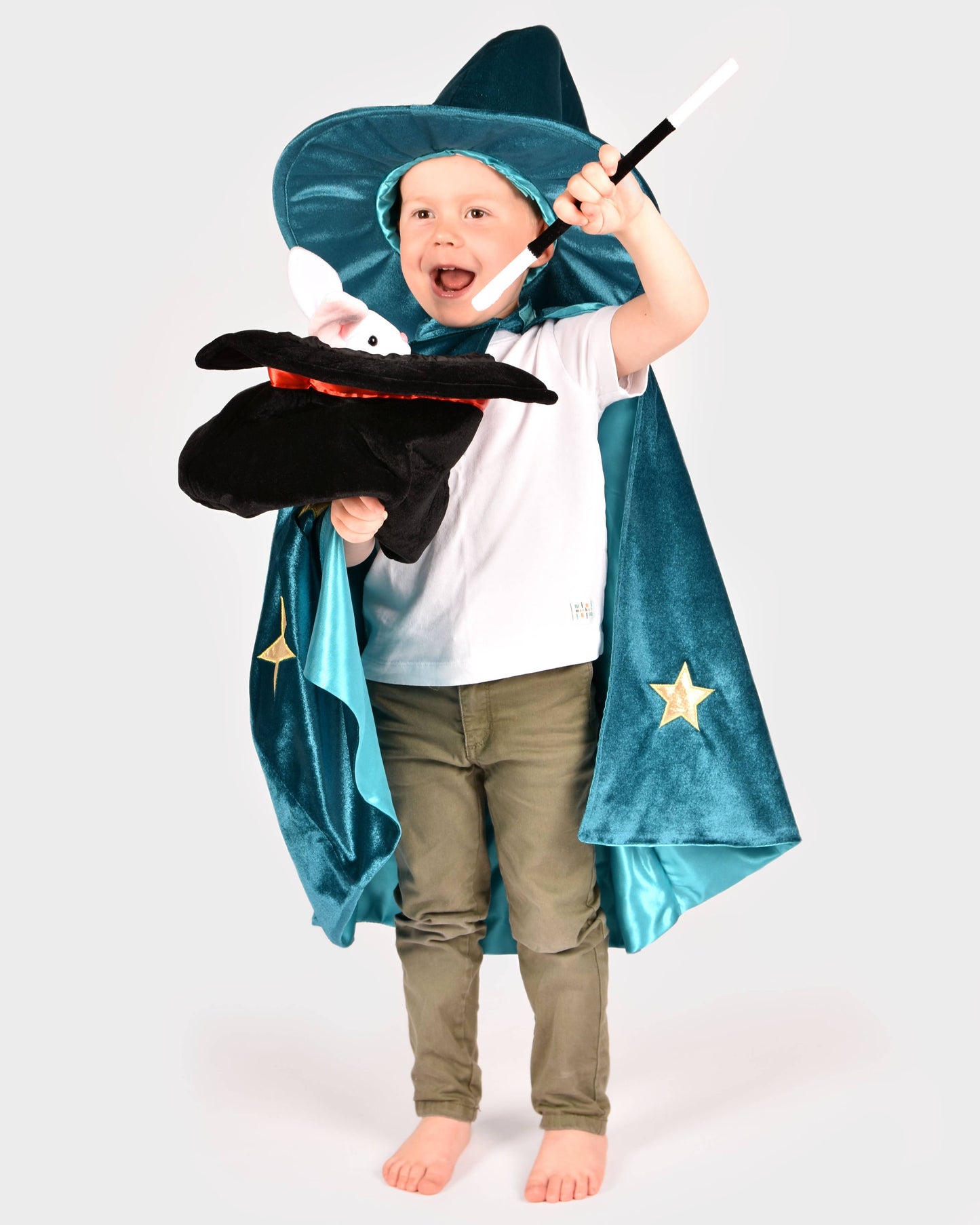Ensemble Deluxe Sorcier en Velours, Taille 98-128 cm, 3-8 ans, 3 pièces