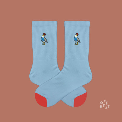 Chaussettes brodées Mouette
