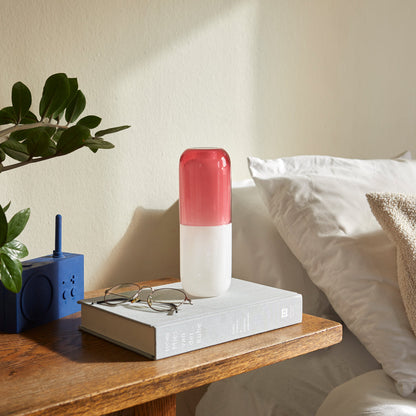 Water Pill Bottle and Drinking Glass