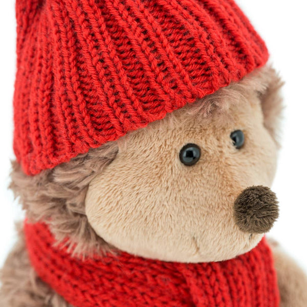 Peluche Erizo Prickle con Sombrero Rojo 15 cm