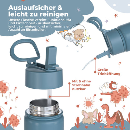 Thermo Kinder Trinkflasche Edelstahl - Traktor