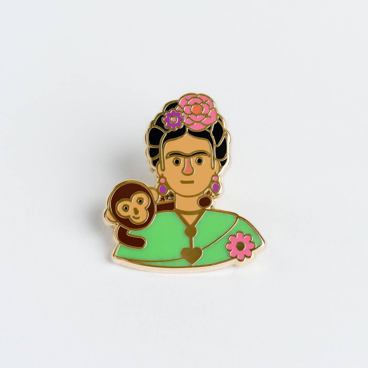 Frida Kahlo speldje met een aapje - Kunstenaarskunstcadeau Verf Mexico Kahlo