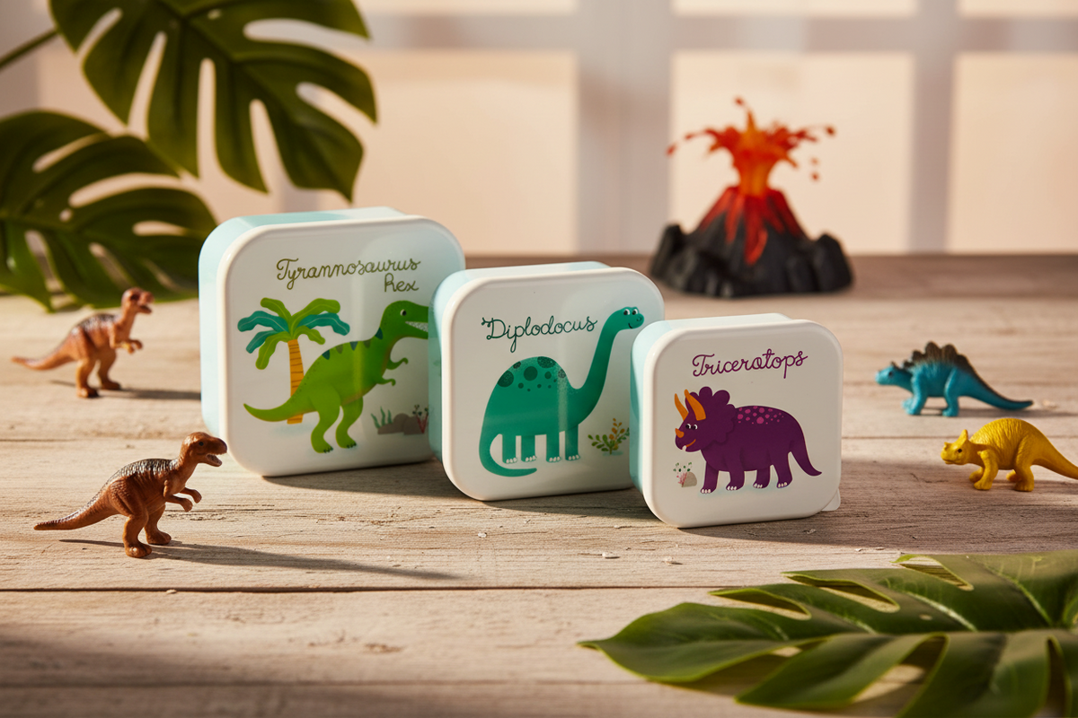 Loncheras de dinosaurios rugientes - Juego de 3