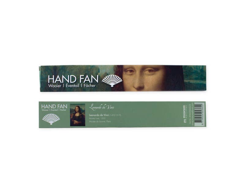 Éventail en bambou durable imprimé Mona Lisa de Léonard de Vinci