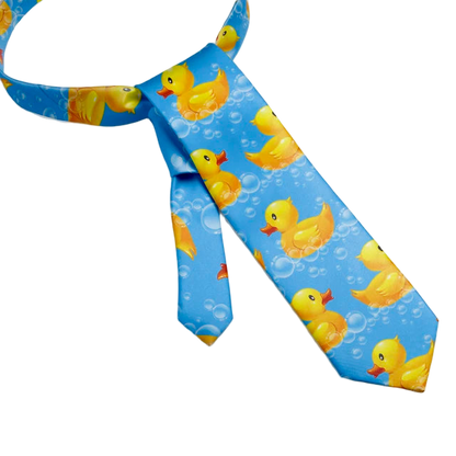 Yellow Ducks Bubbles Tie