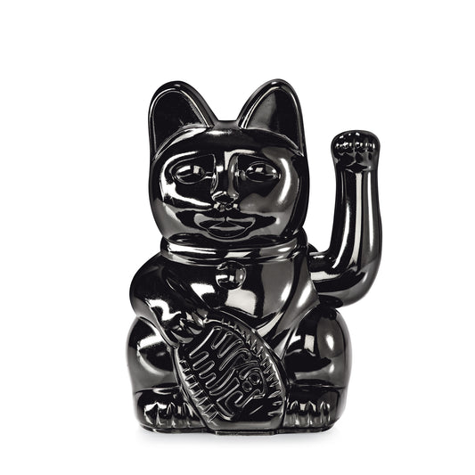 Chat Chanceux Noir Brillant “Basira”