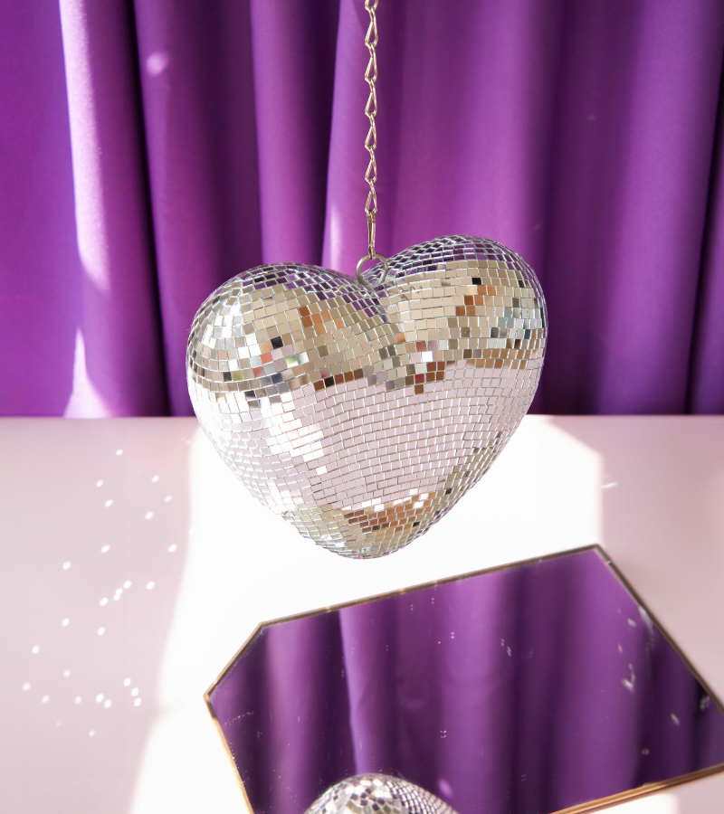 Coeur disco à suspendre