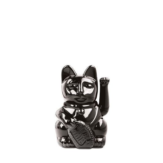 Mini Chat Chanceux Noir Brillant “Basira”