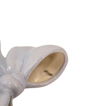 Jarrón de pared - Jarrón tipo cuenco - Cerámica - Lila - 19 x 18,5 x 5,5 cm