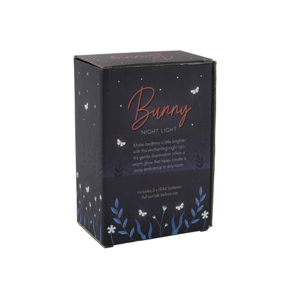 Luz de noche de conejo blanco