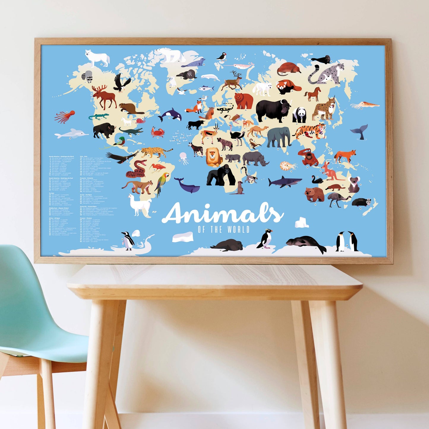 Dieren van de wereld - Stickerposter - Ontdekking 5+