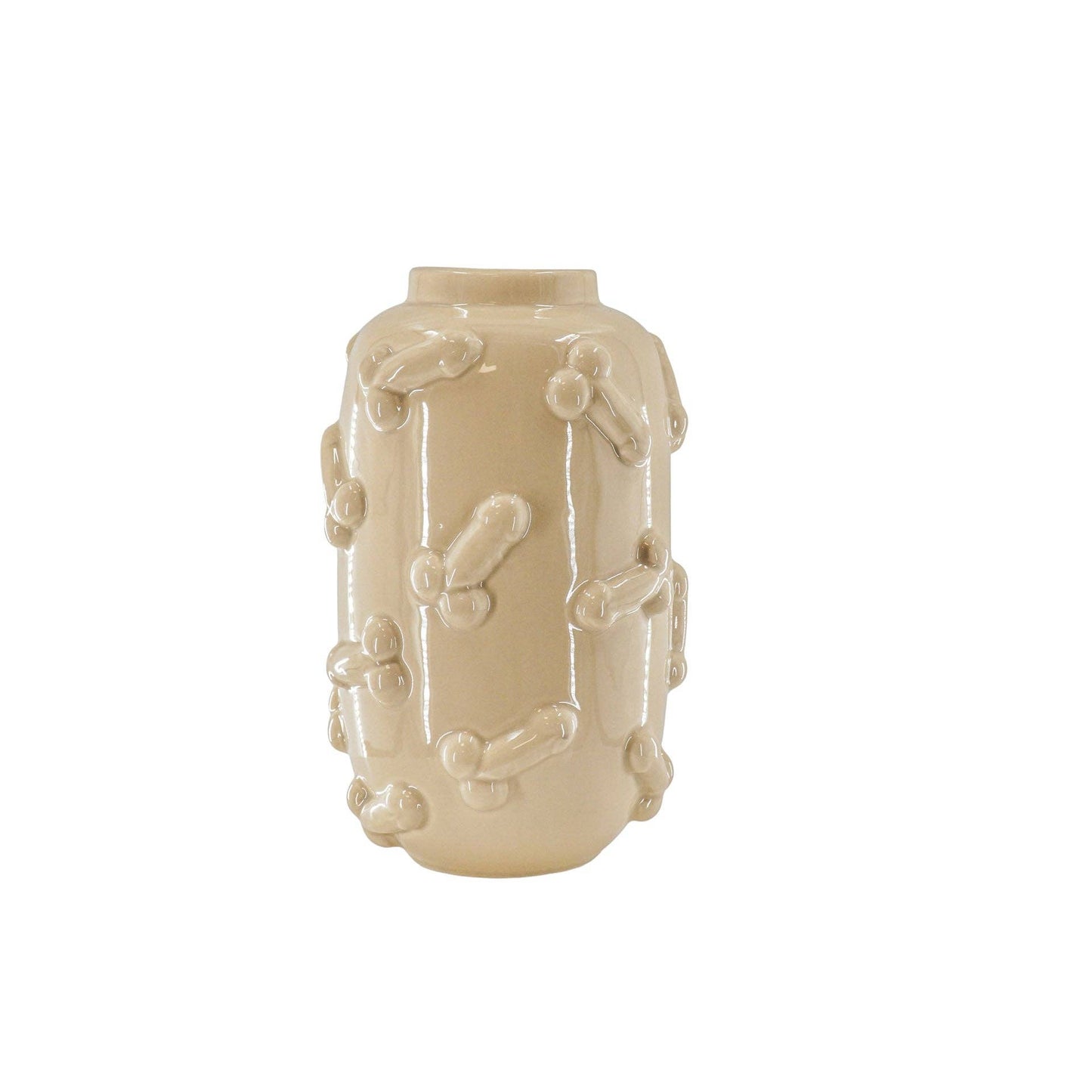 Vaas - Dick - Keramiek - Beige - 17x17x27cm