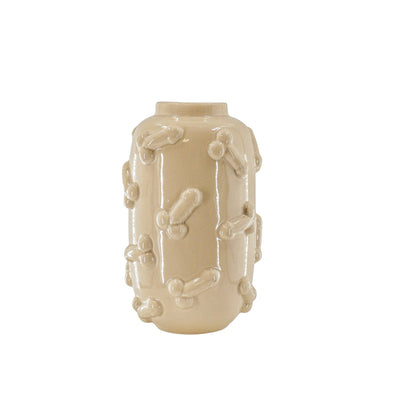 Vaas - Dick - Keramiek - Beige - 17x17x27cm