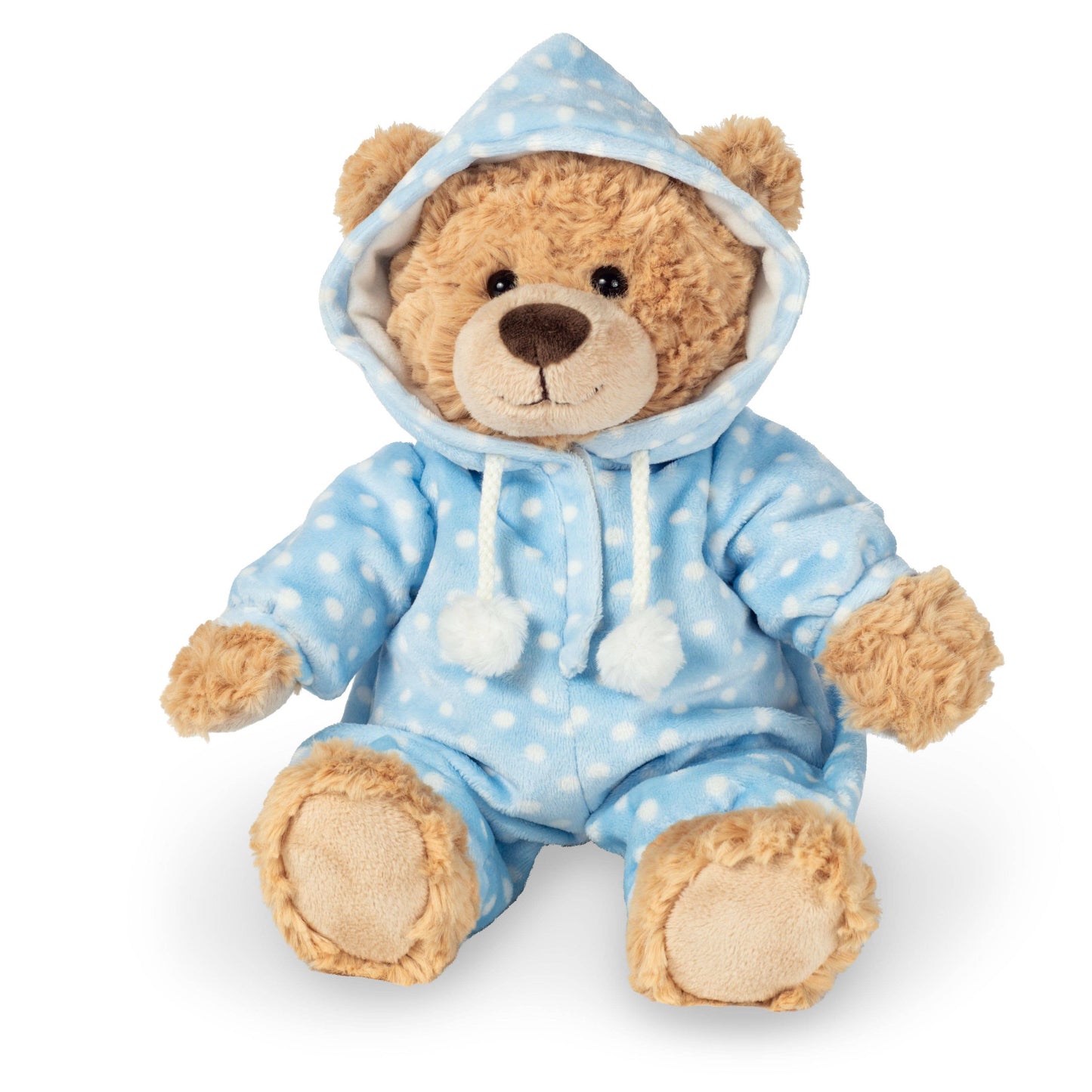 Teddybeer in blauwe pyjama