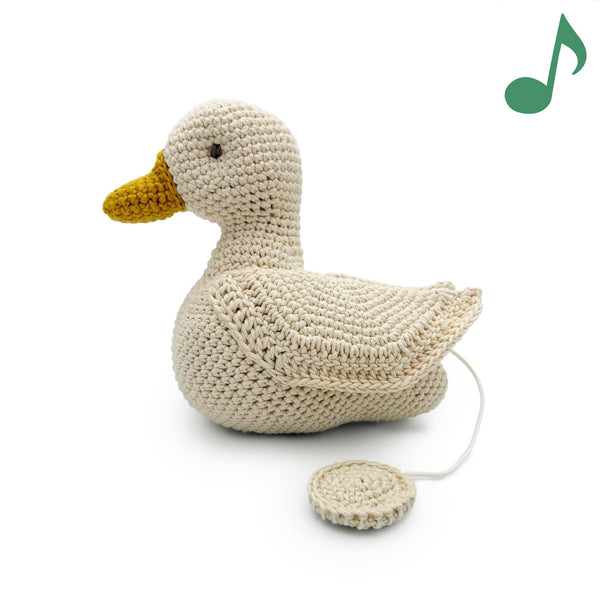 Peluche en tricot Canard musical