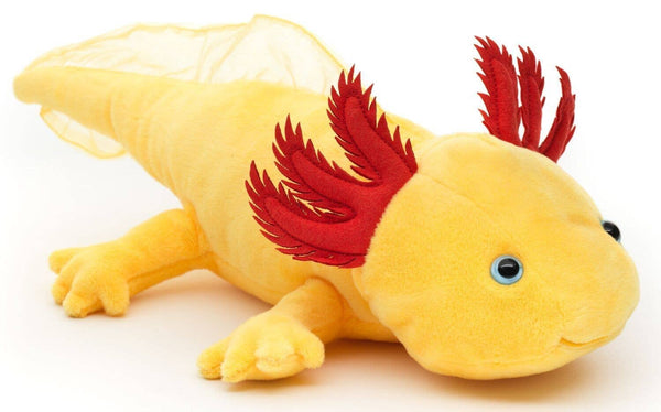 Axolotl (jaune aux yeux bleus) - peluche de 32 cm Uni Toys