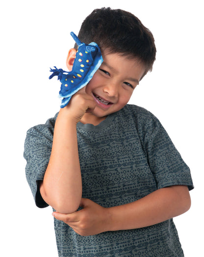 Marionnette à main Mini nudibranche bleu/Mini Ocean Snail 8001 Folkmanis réaliste