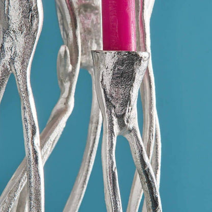 Chandelier Roots Argent, Aluminium, 25 x 22 x 63,5 cm