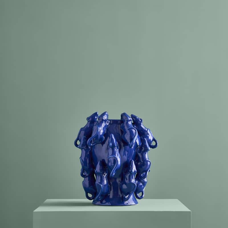M. Mäuschen vase, cobalt blue stoneware, 23 x 23 x 26 cm