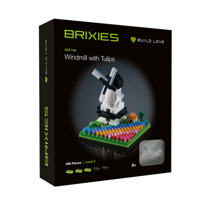BRIXIES Windmühle mit Tulpen