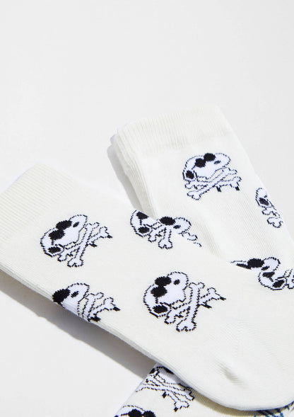 Calcetines de calavera BeSnoopy OffWhite