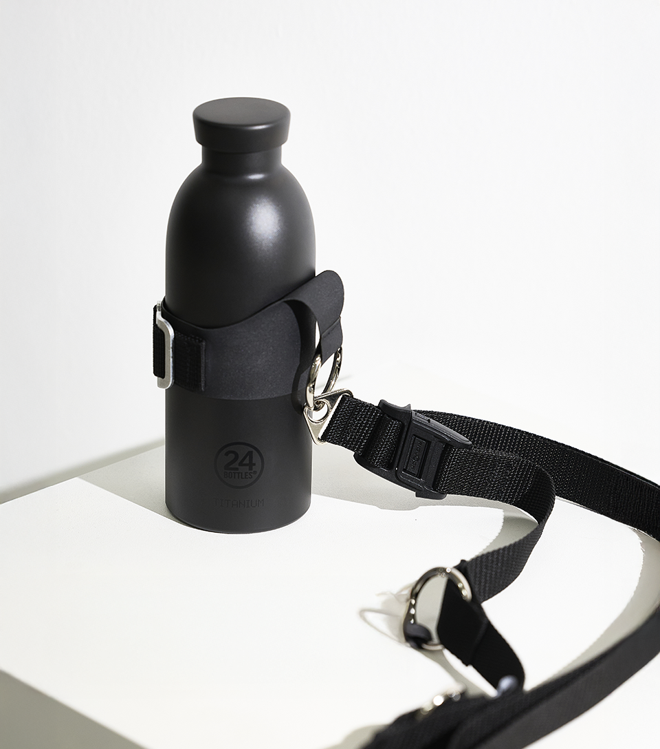 Pack Bouteille "Titanium Bottle" + Bandoulière - Abyss