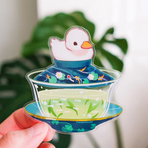 Autocolante Pato Branco "Gaiwan - Chá Verde Pato"