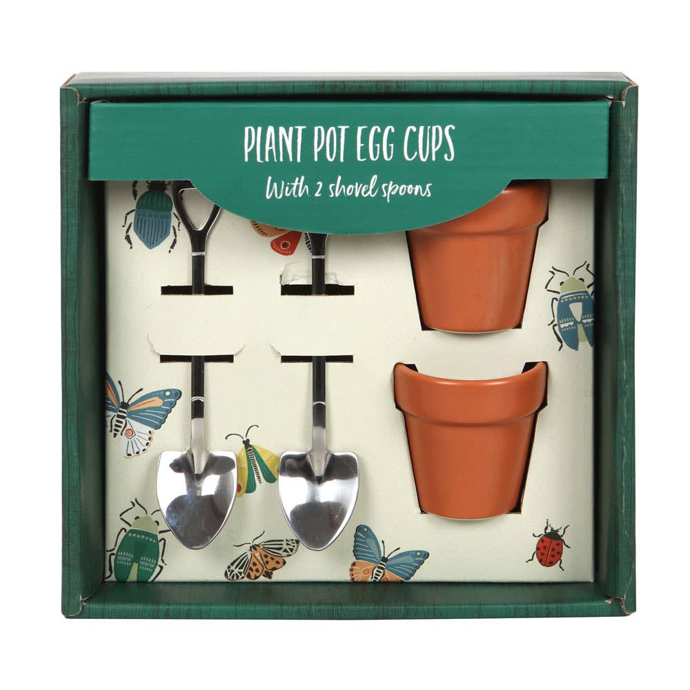 Coquetiers Pots de Fleurs avec Cuillères