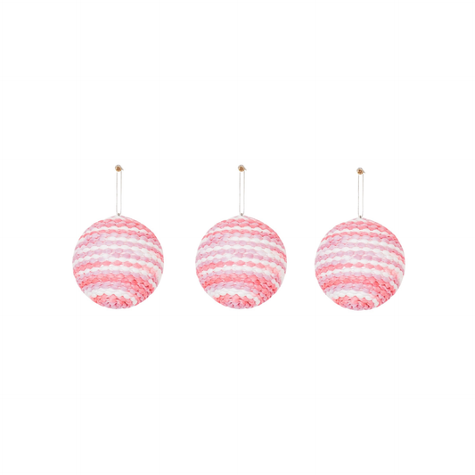 Cintres de Noël, boules de Noël, mousse, rose fluo, S3, 8 cm