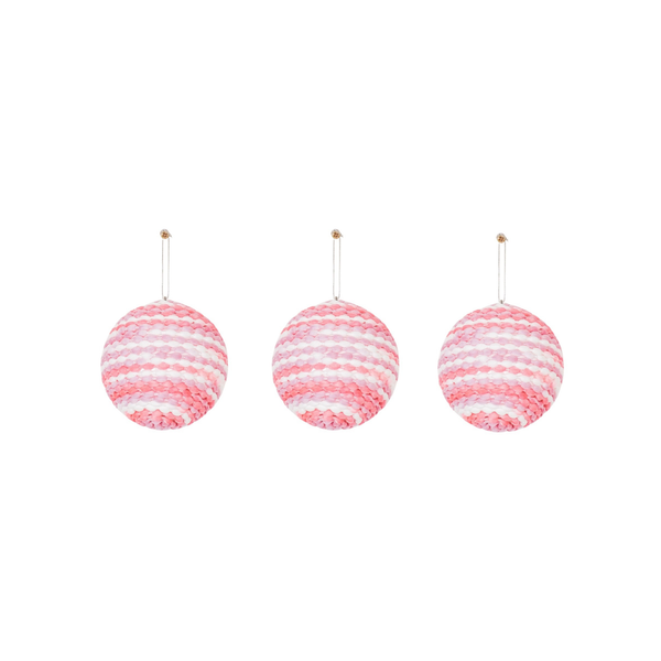 Kersthangers, kerstballen, schuim, neonroze, S3, 8 cm