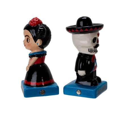 Dia De Los Muertos keramische zout- en peperstrooierset
