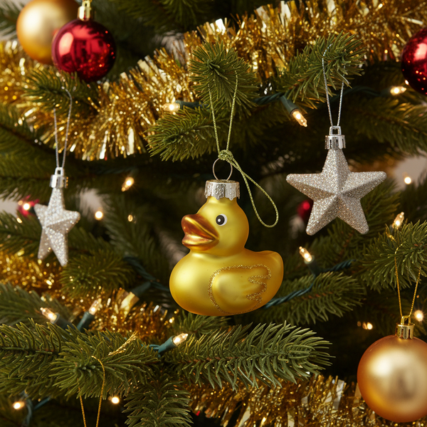 Boule de Noël Canard de bain Jaune