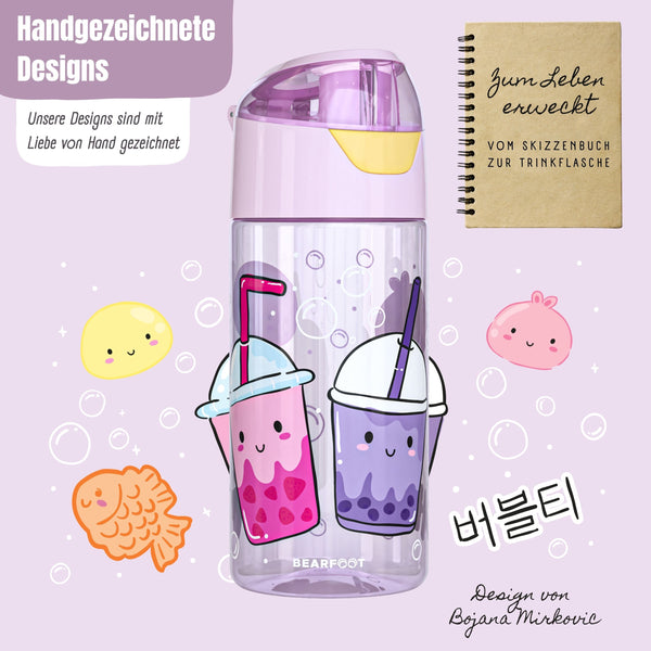 Trinkflasche Kinder, leichte Wasserflasche - Bubble Tea