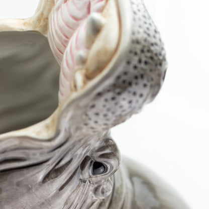 Jarrón de hipopótamo grande Hipopótamos hambrientos