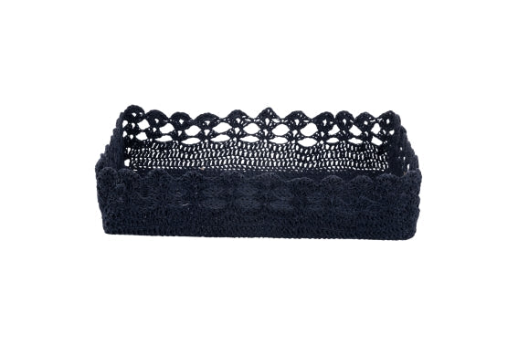 CROCHET BASKET 34x23x8 CM OCEAN DARK BLUE - 2188357