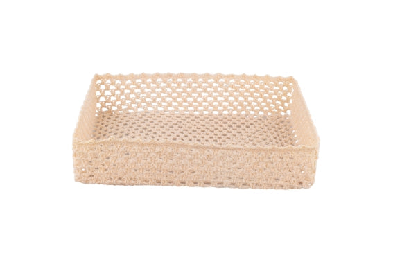 CROCHET BASKET 38x28x8 CM CHOCOLATE CREAM - 2188366