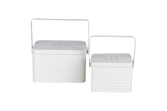 SET 2 PCS STEEL CONTAINERS CREAM/HANDLE - 2188620