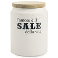 Idee Stoneware Salt Pig with Lid - 2190705