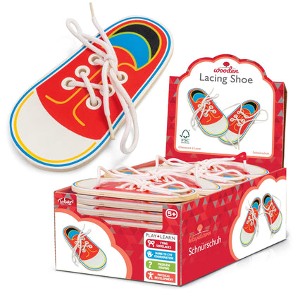 CHAUSSURE À LACETS EN BOIS