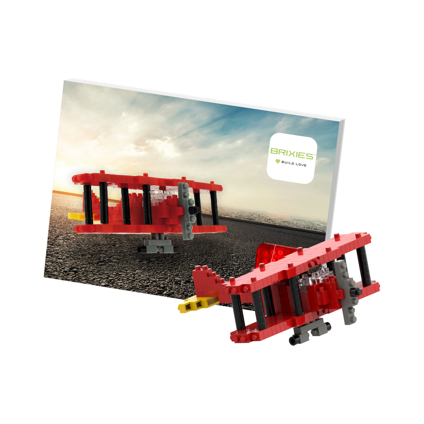 BRIXIES Postkarte Doppeldecker