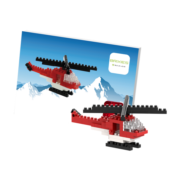 BRIXIES Postkarte Helikopter