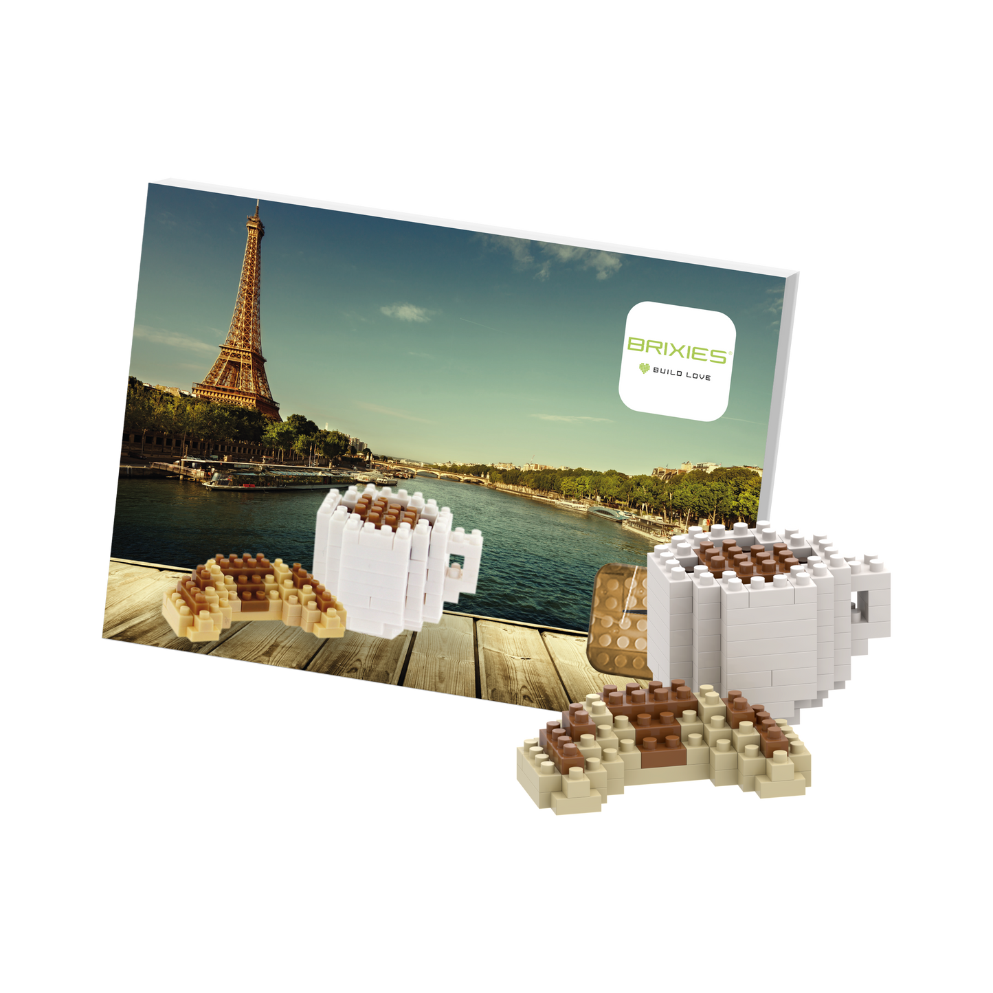 BRIXIES Postkarte Croissant & Kaffee