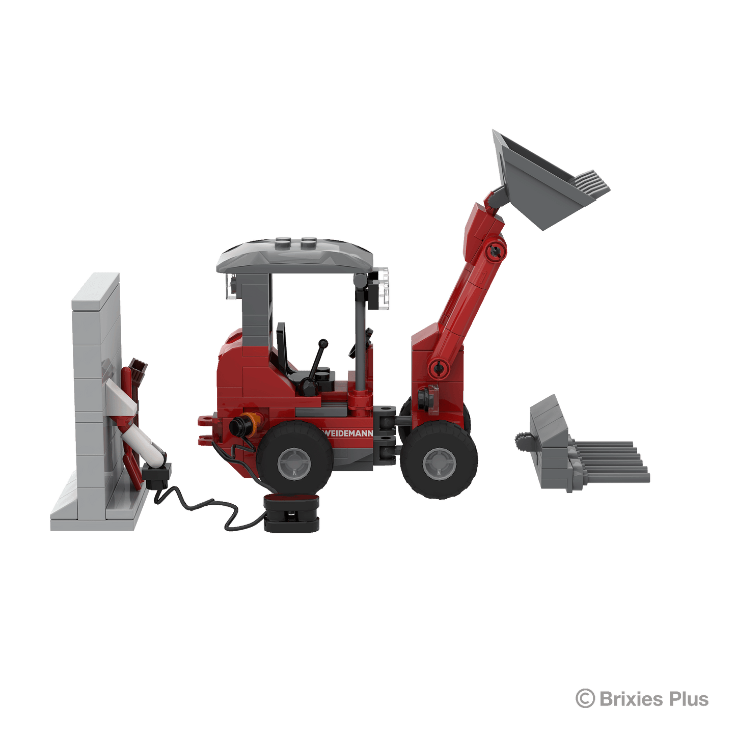 BRIXIES Plus Weidemann 1190e mit Wallbock + Schaufel