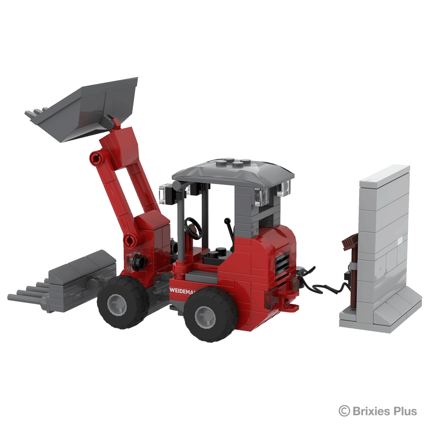 BRIXIES Plus Weidemann 1190e mit Wallbock + Schaufel
