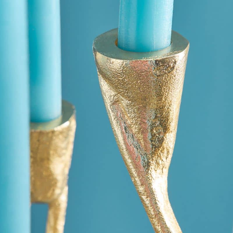 Candeliere Roots, alluminio dorato, 25 x 22 x 63,5 cm