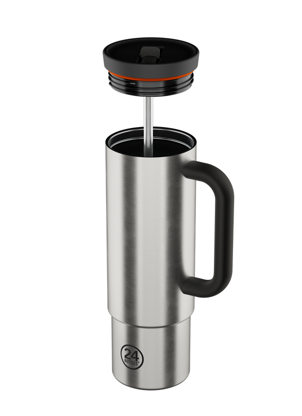 Gobelet à paille "Straw Cup" - Brushed Steel 800ml