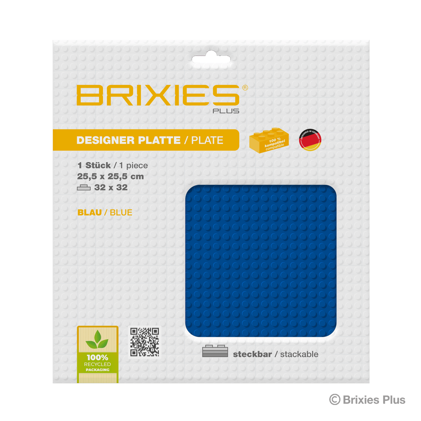 BRIXIES Plus Basis Platte Blau 32 x 32 Noppen