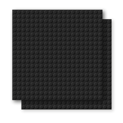 BRIXIES Plus Basis Platte schwarz 20 x 20 Noppen Doppelpack